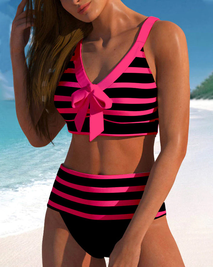 Bloom | Bikini de rayas con talle alto
