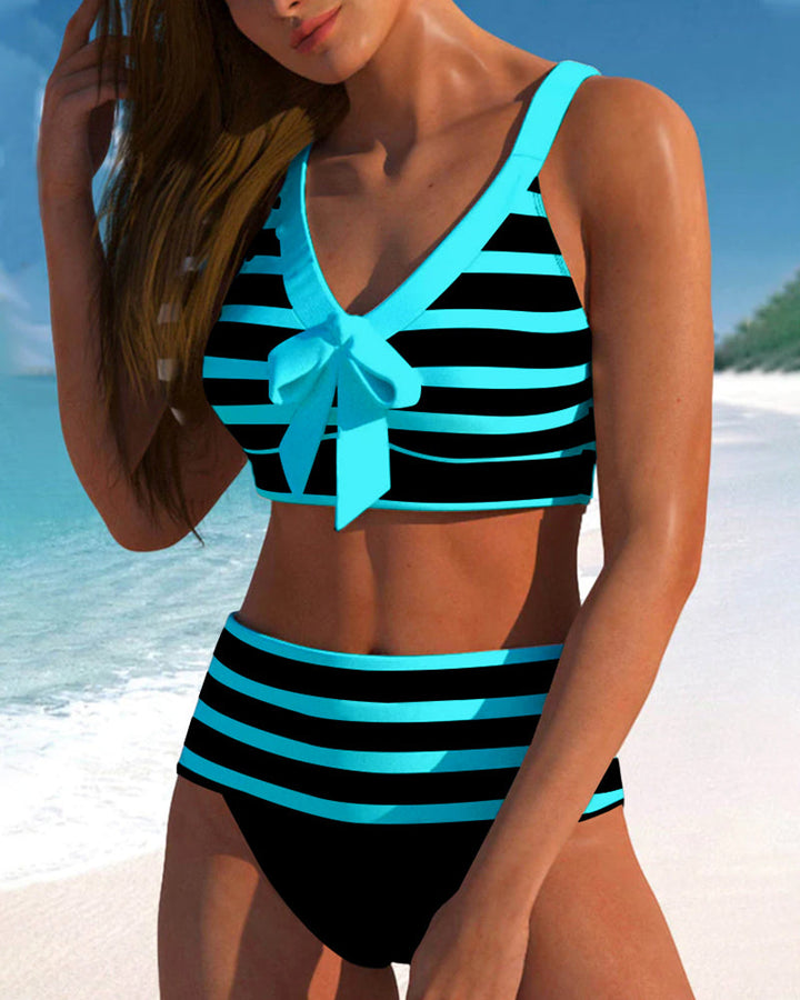 Bloom | Bikini de rayas con talle alto