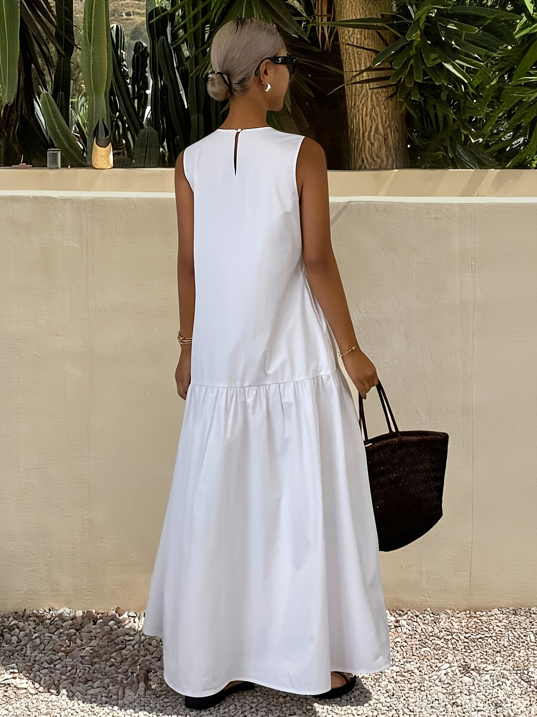 Clara | Vestido Casual Sin Mangas de Color Sólido para Damas