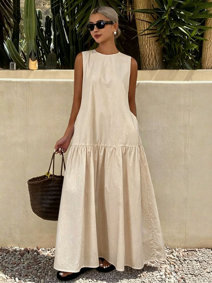 Clara | Vestido Casual Sin Mangas de Color Sólido para Damas