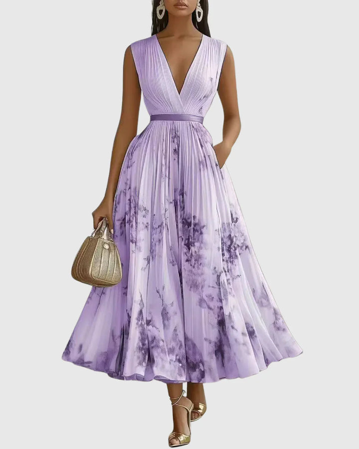 Rosa | Elegante vestido maxi plisado