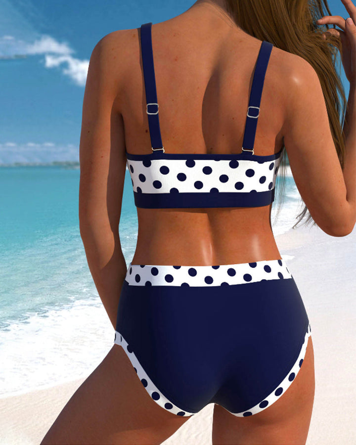 Liesbeth - Bikini de Cintura Alta con Estilo Patchwork