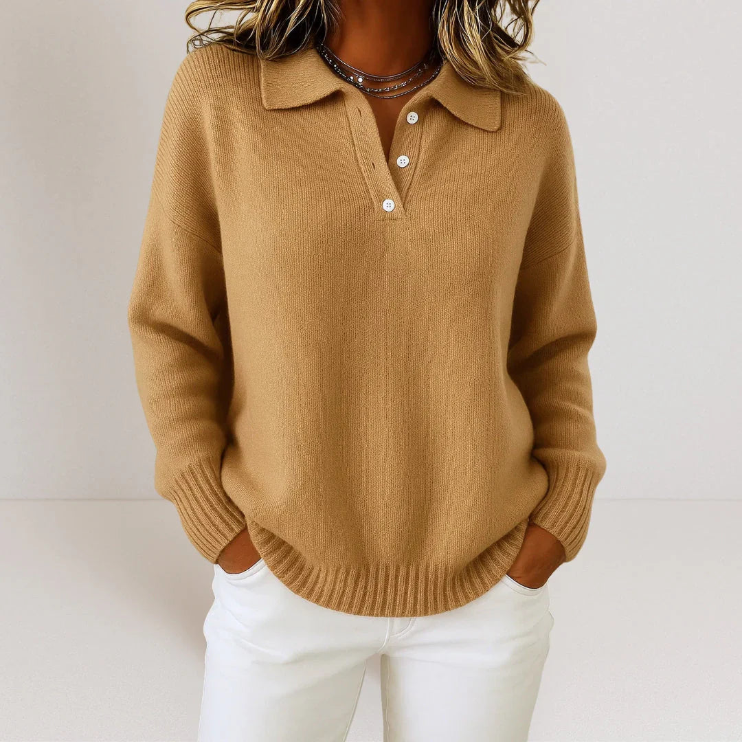 Olivia™ | Elegante jersey de punto suave con cuello