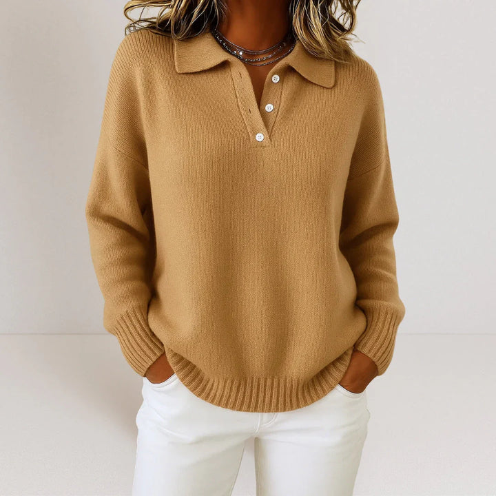Olivia™ | Elegante jersey de punto suave con cuello