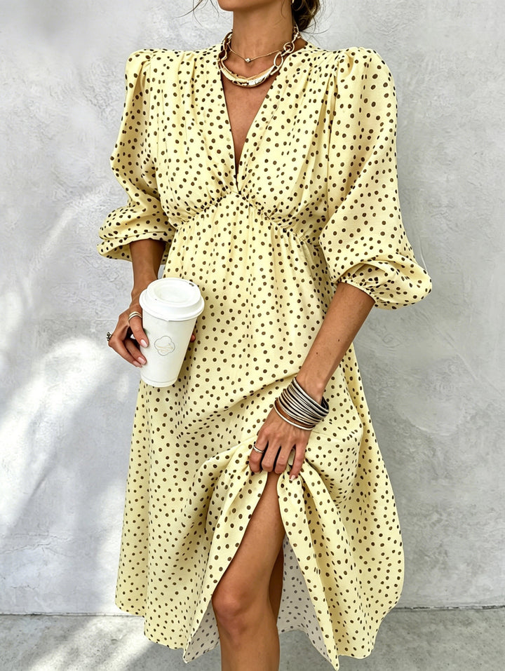 Zara | Vestido de estilo francés con puntos vintage para damas