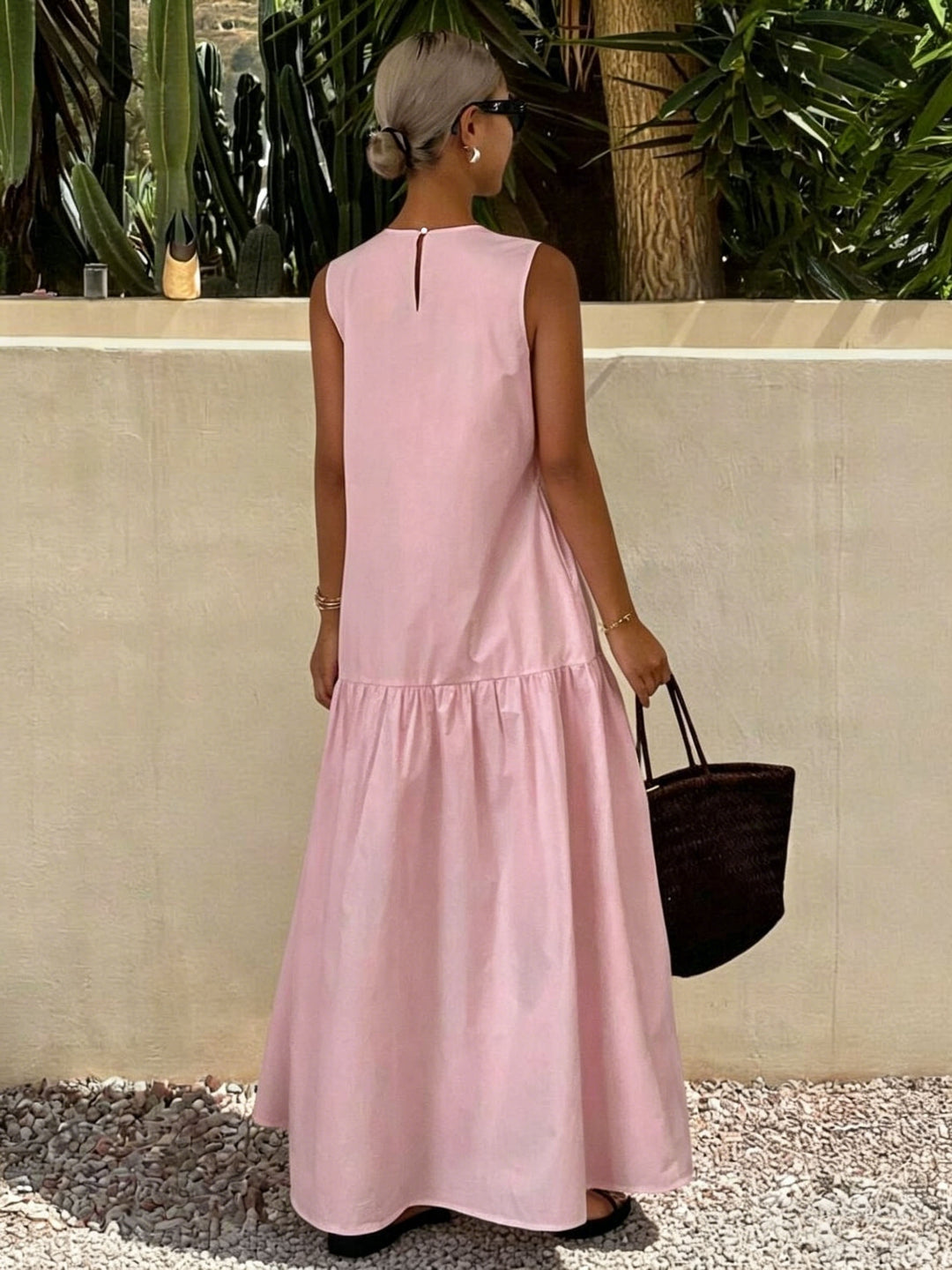 Clara | Vestido Casual Sin Mangas de Color Sólido para Damas