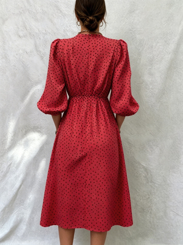 Zara | Vestido de estilo francés con puntos vintage para damas