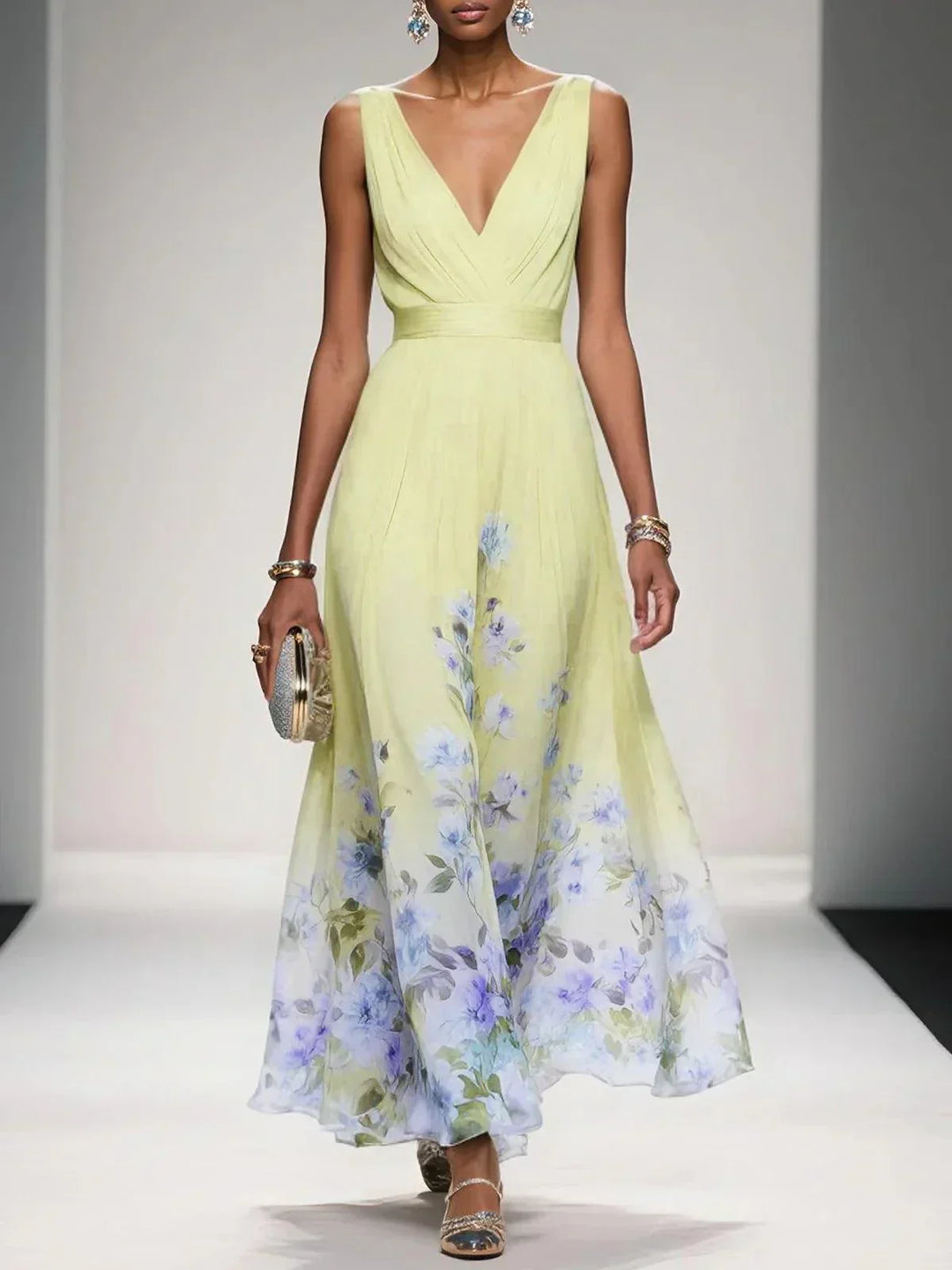 Vestido maxi floral ligero