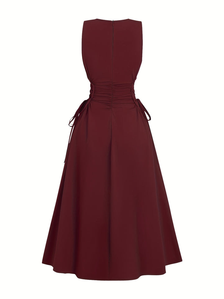 Lucy | Vestido de tirantes de color sólido A-line de verano