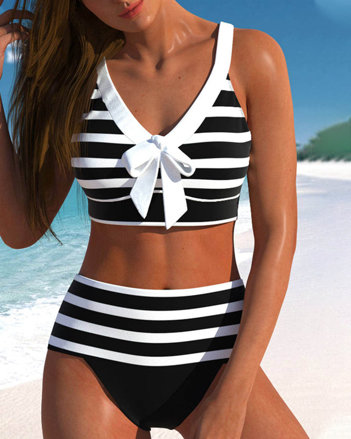 Bloom | Bikini de rayas con talle alto