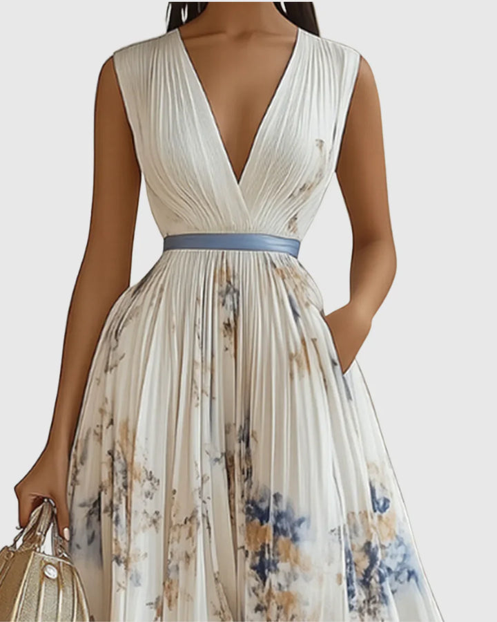 Rosa | Elegante vestido maxi plisado