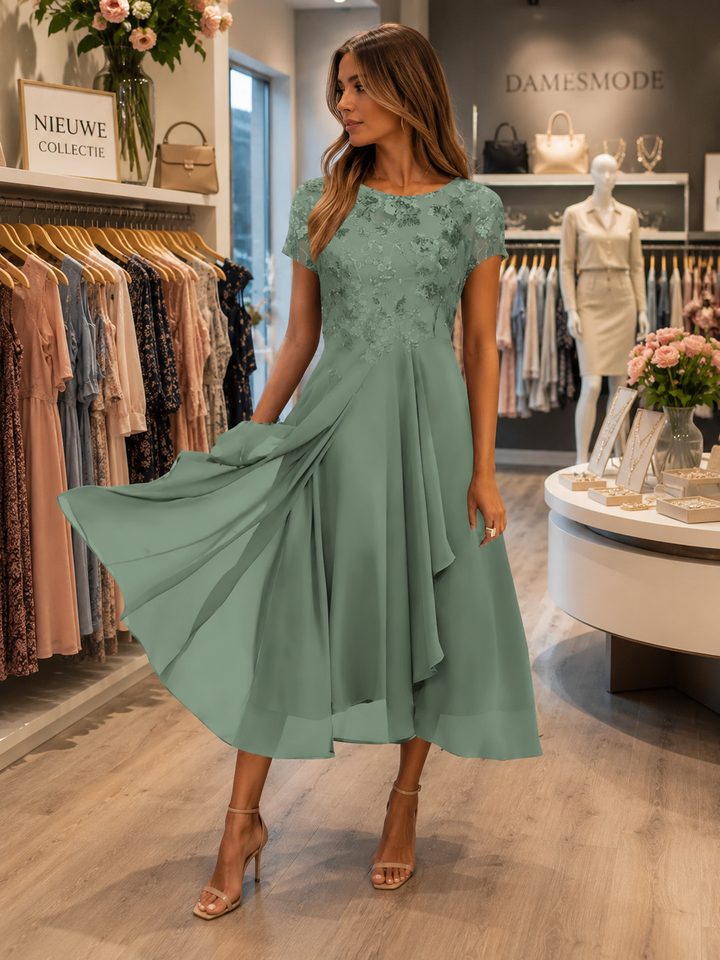Mary | Vestido Maxi de Noche de Chiffon con Brillo