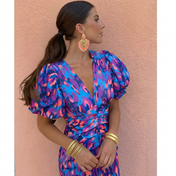Tora - Vestido con mangas plisadas