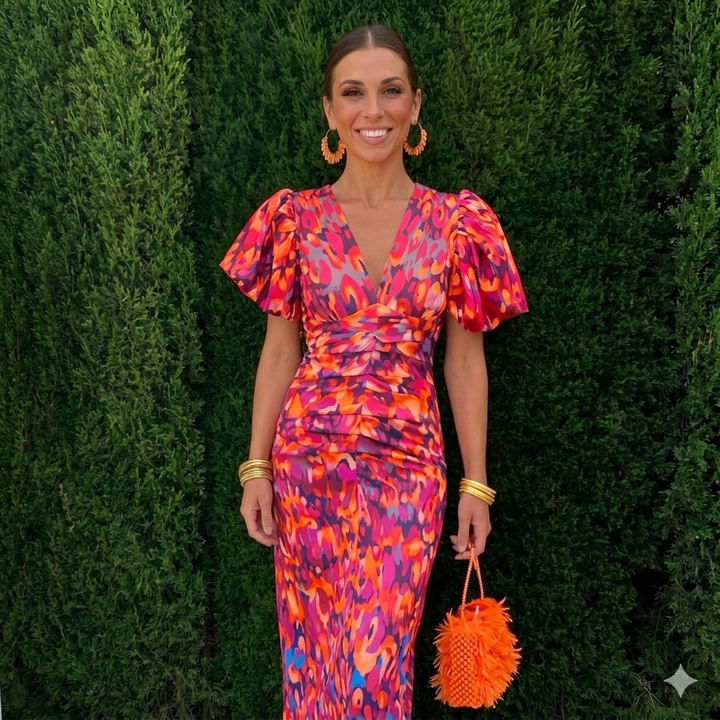 Tora - Vestido con mangas plisadas