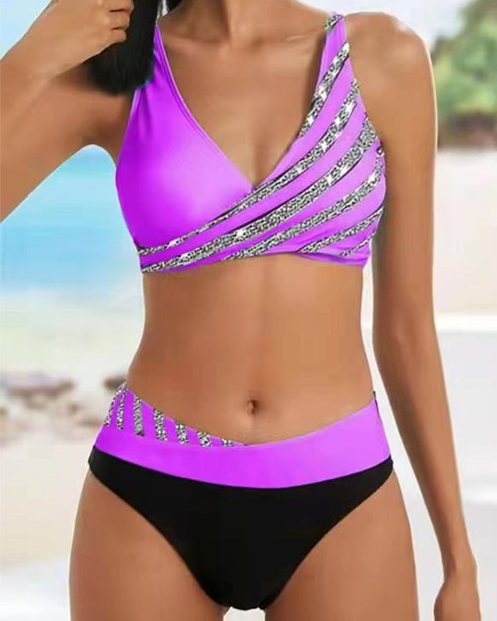 Mona - Bikini con Estampado en Colores Cálidos