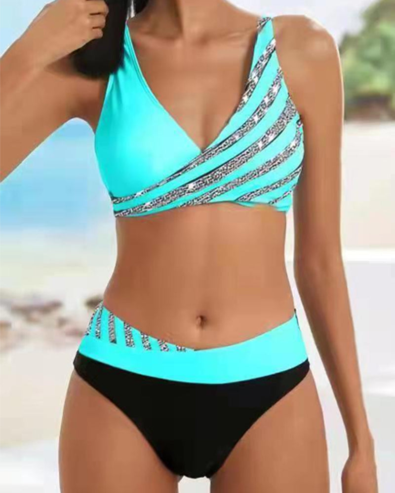 Mona - Bikini con Estampado en Colores Cálidos