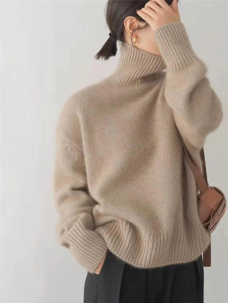 Isabella – Suéter de cachemira con cuello alto