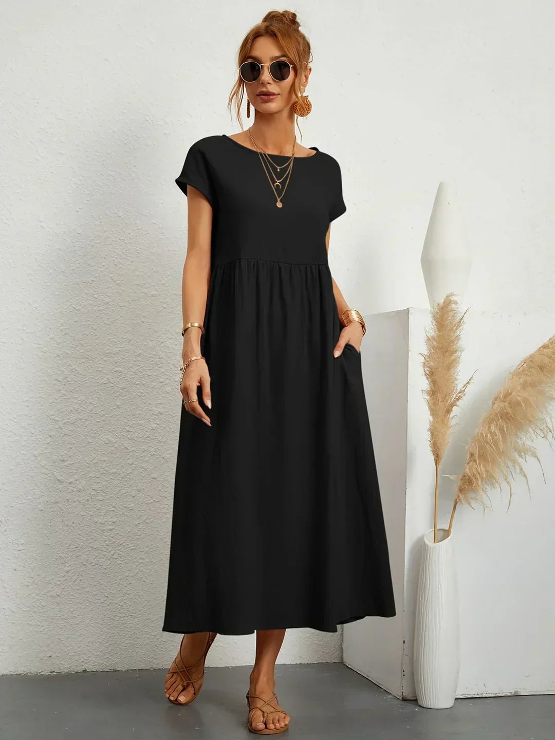 Gabriela™ | Vestido midi fluido de elegancia clásica
