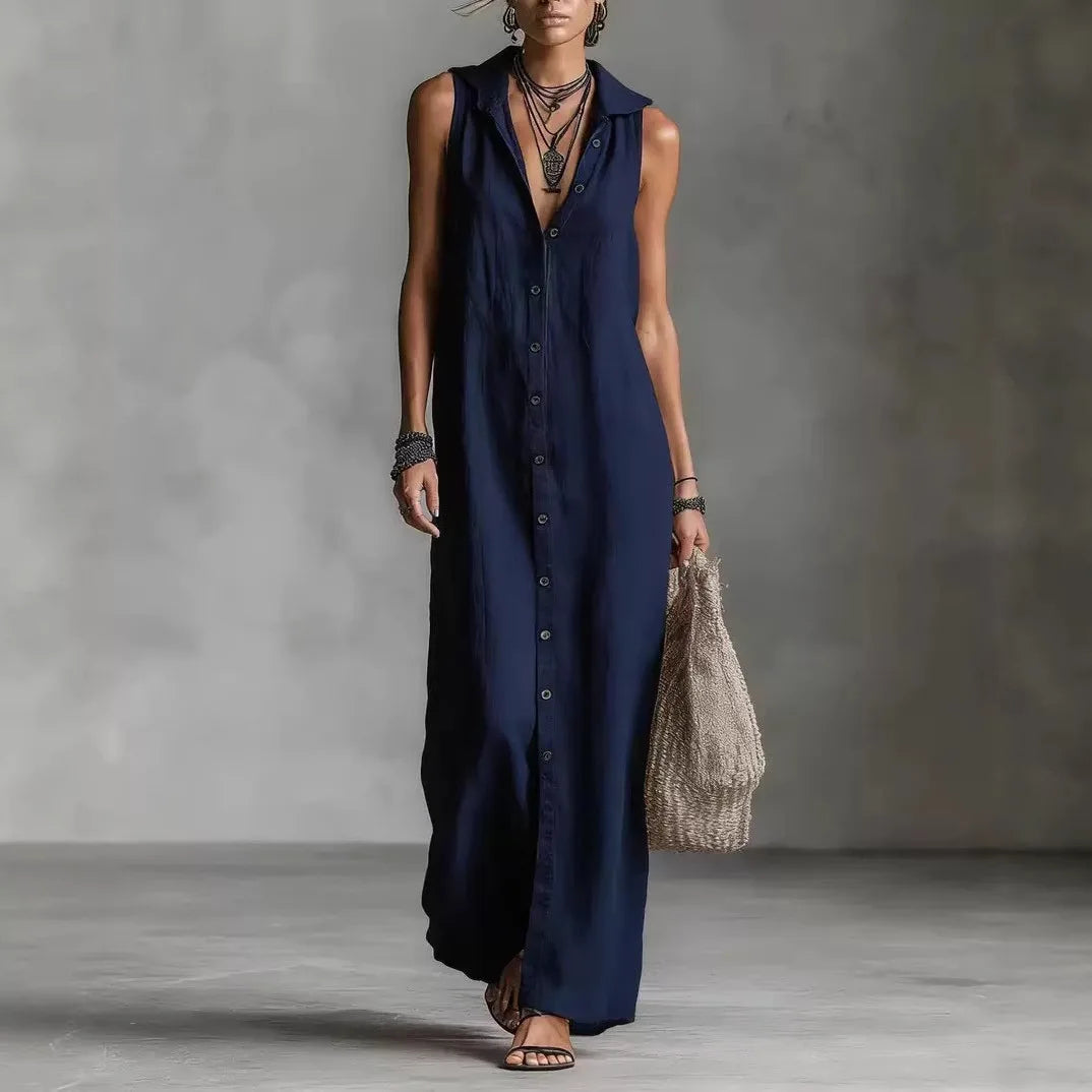 Penélope | Vestido midi chic y versátil con escote en V