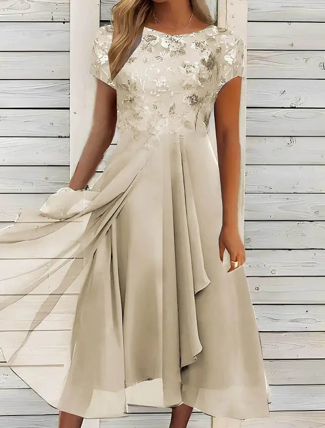 Mary | Vestido Maxi de Noche de Chiffon con Brillo