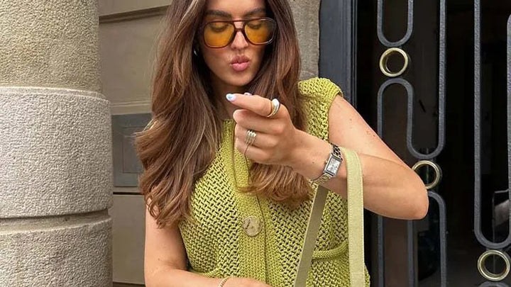 Dámská móda Bez rukávů Hrubě pletená vesta