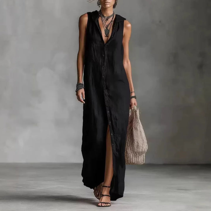 Penélope | Vestido midi chic y versátil con escote en V
