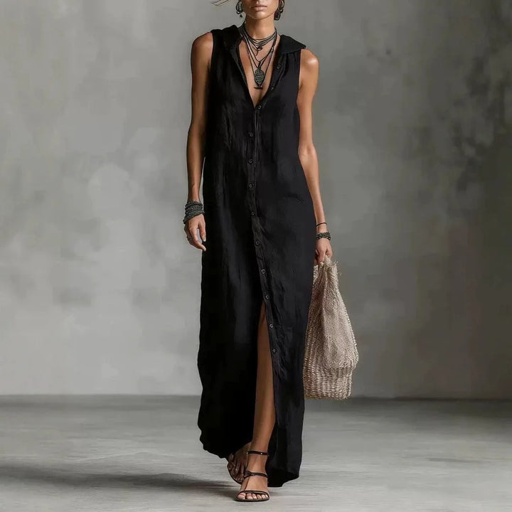 Nino Dress - Nuevo vestido de verano de color sólido con botones