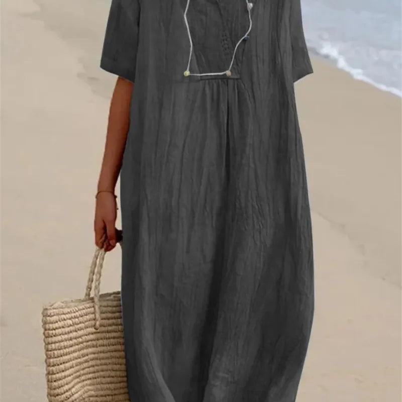 Sandra | Vestido Casual de Lino con Escote en V