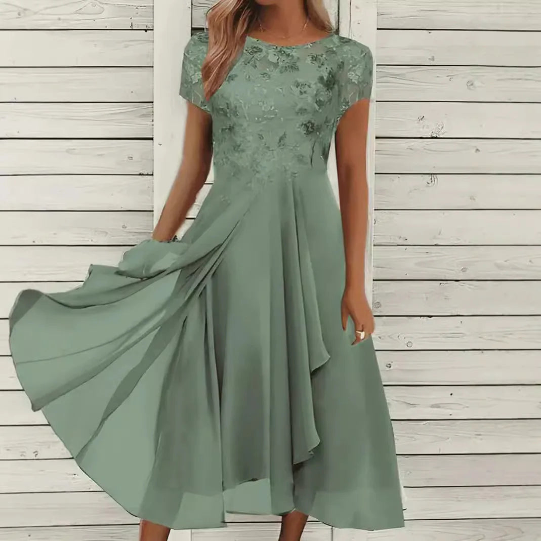 Mary | Vestido Maxi de Noche de Chiffon con Brillo