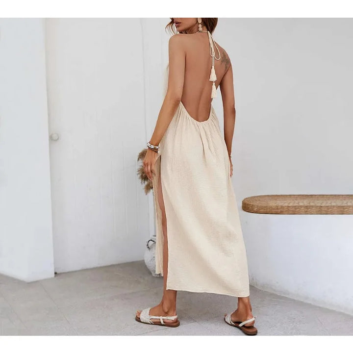 Top Halter Off Shoulder con Cordones