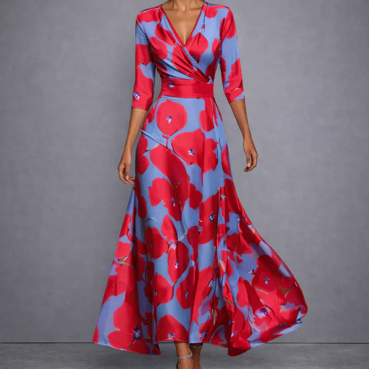 CALLA | Vestido Maxi Floral Escultural para una Elegancia Segura