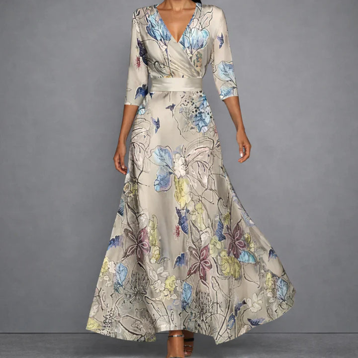 CALLA | Vestido Maxi Floral Escultural para una Elegancia Segura