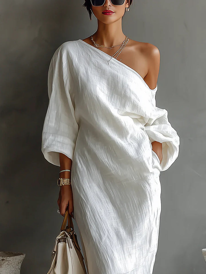 Melisa | Elegante Vestido Maxi Asimétrico y Fluido