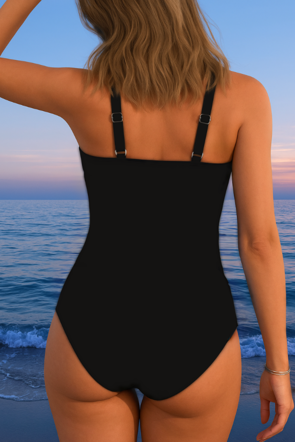 Traje de Baño Luxe con Diseño Surplice y Estampado Vibrante
