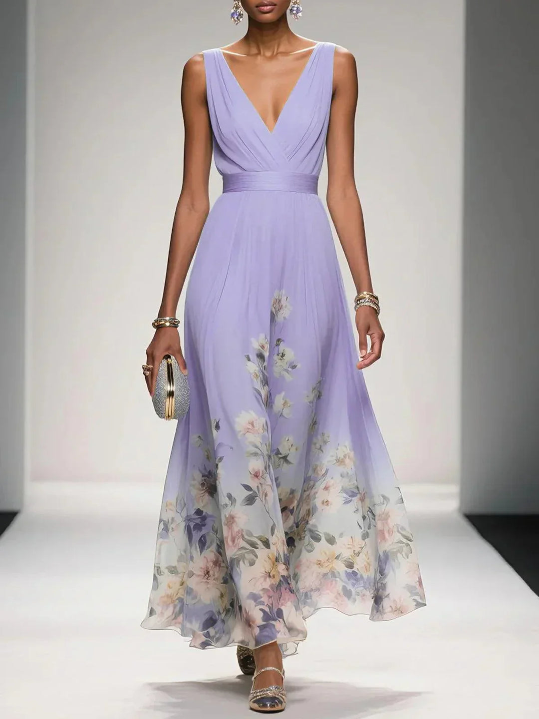 Vestido maxi floral ligero