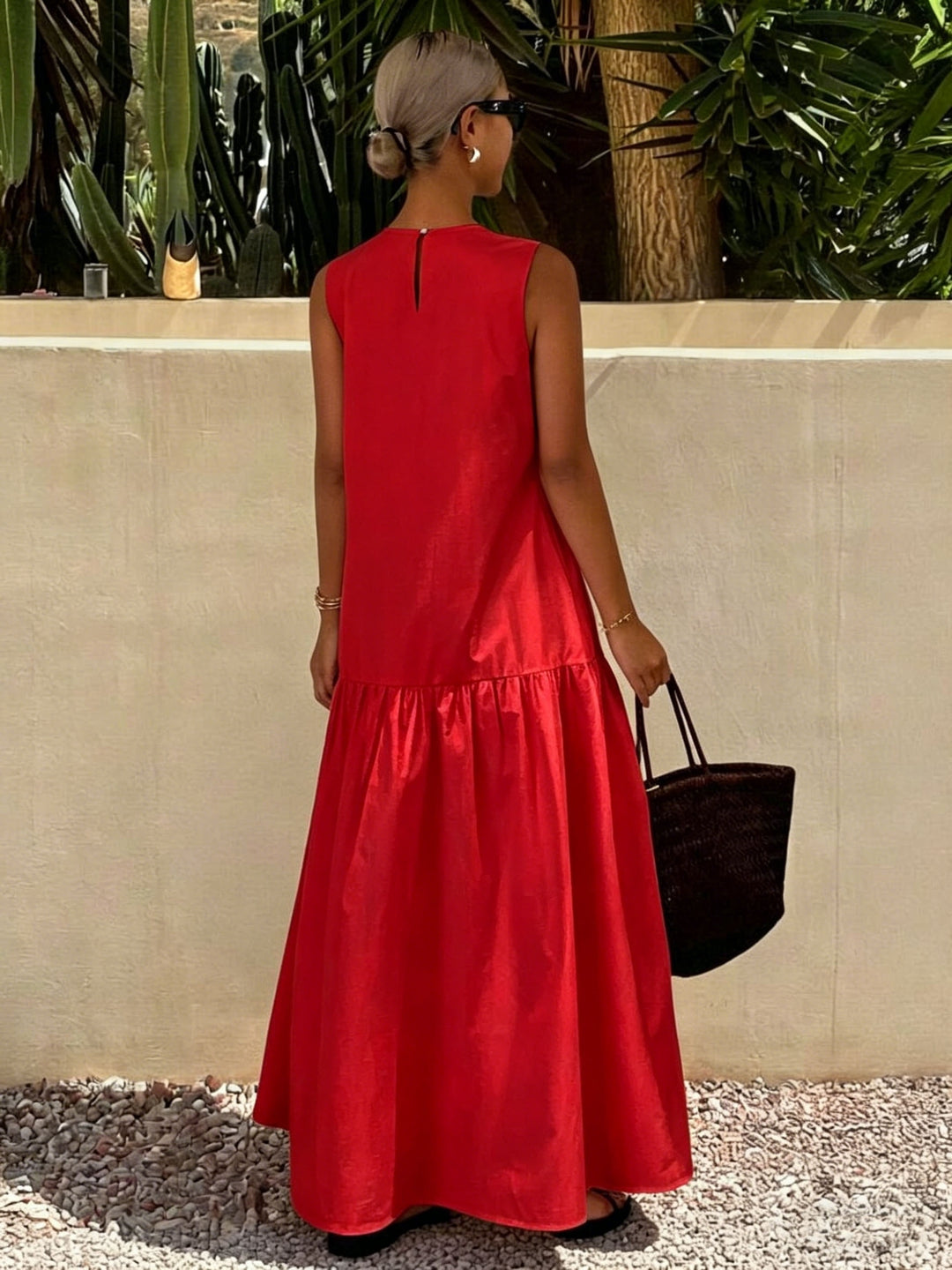 Clara | Vestido Casual Sin Mangas de Color Sólido para Damas