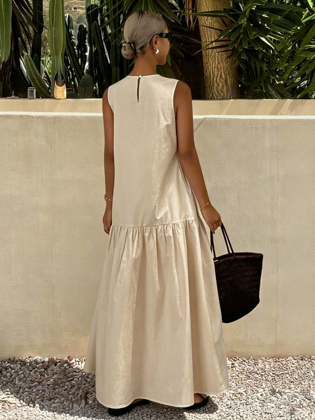 Clara | Vestido Casual Sin Mangas de Color Sólido para Damas