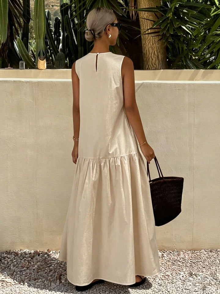 Clara | Vestido Casual Sin Mangas de Color Sólido para Damas
