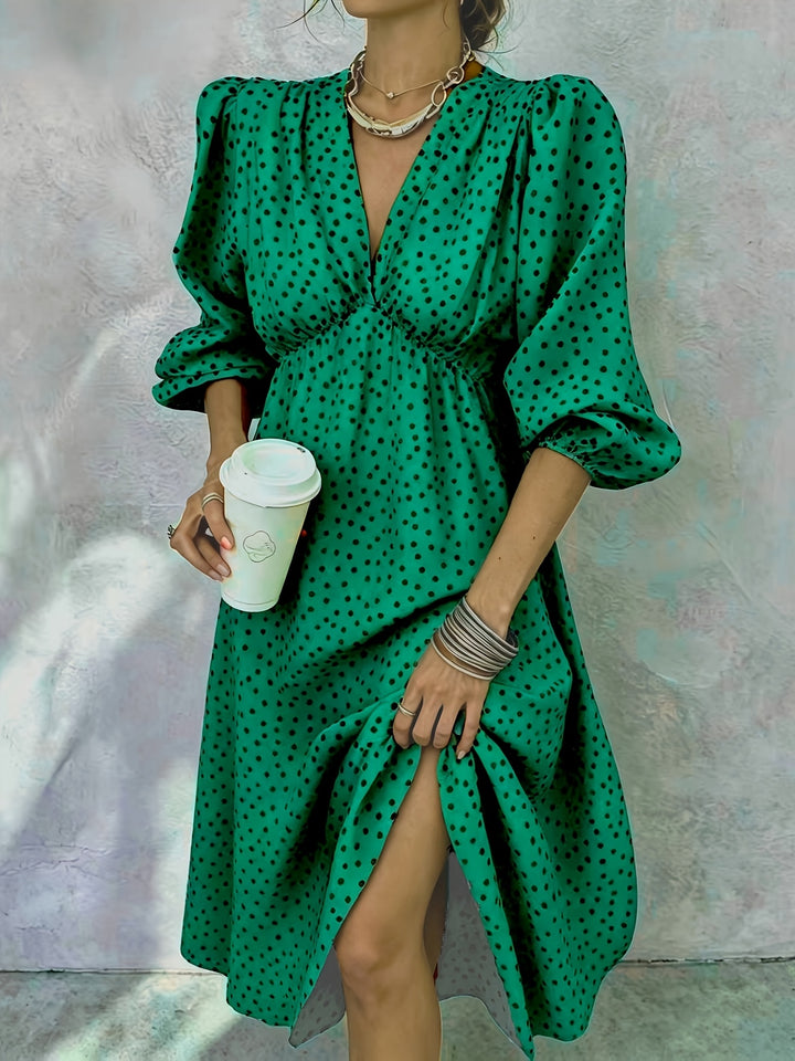 Zara | Vestido de estilo francés con puntos vintage para damas