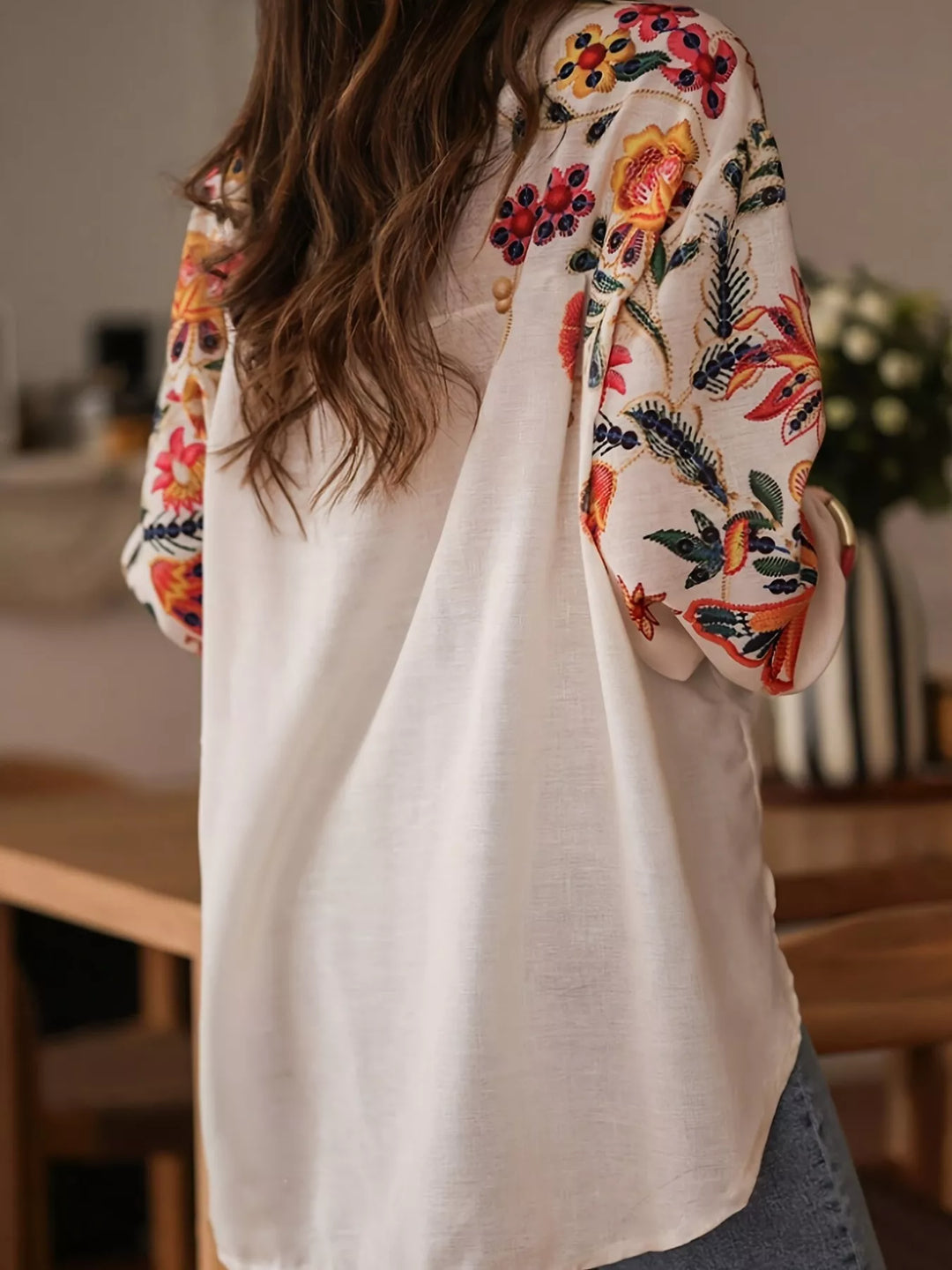 Andy | Camisa de flores con botones y mangas largas