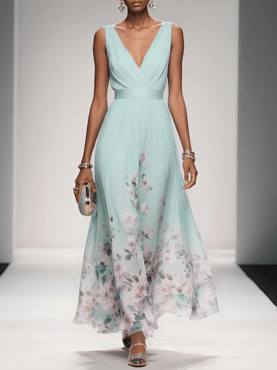 Vestido maxi floral ligero