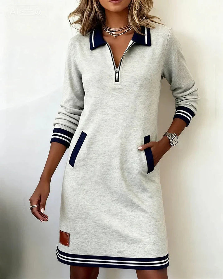 Lorena | Vestido tipo sudadera con cuello de cremallera