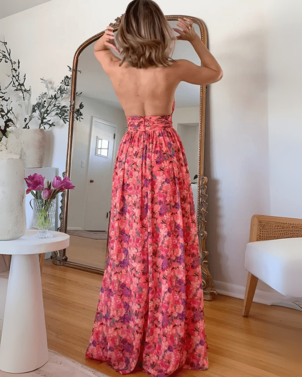 Luna | Vestido Maxi con Estampado de Flores