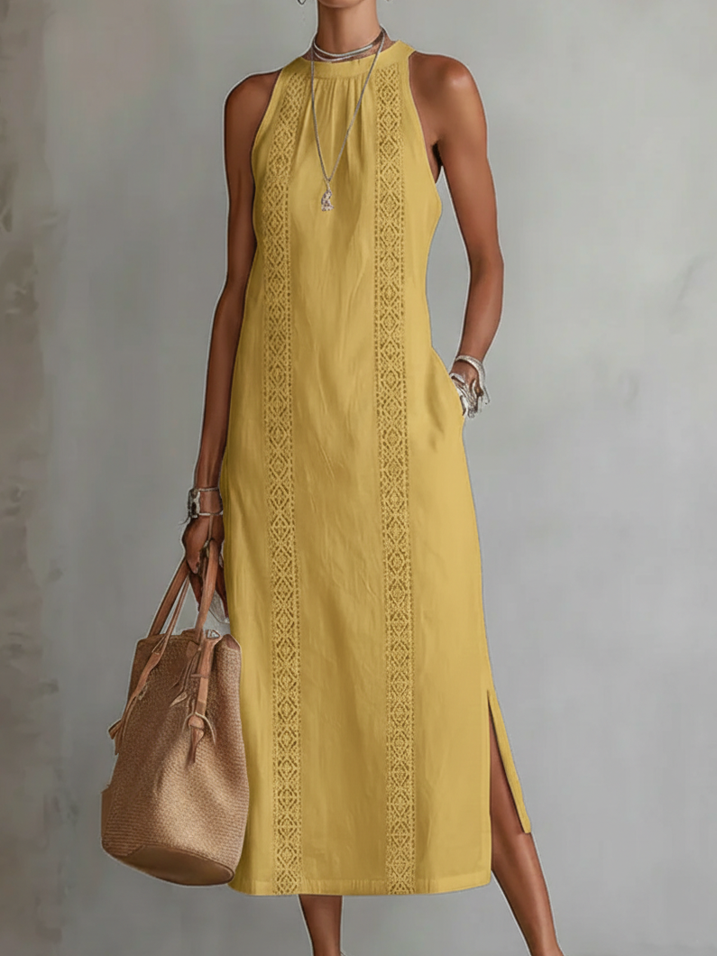 JIMENA | Vestido Midi de Textura Lino