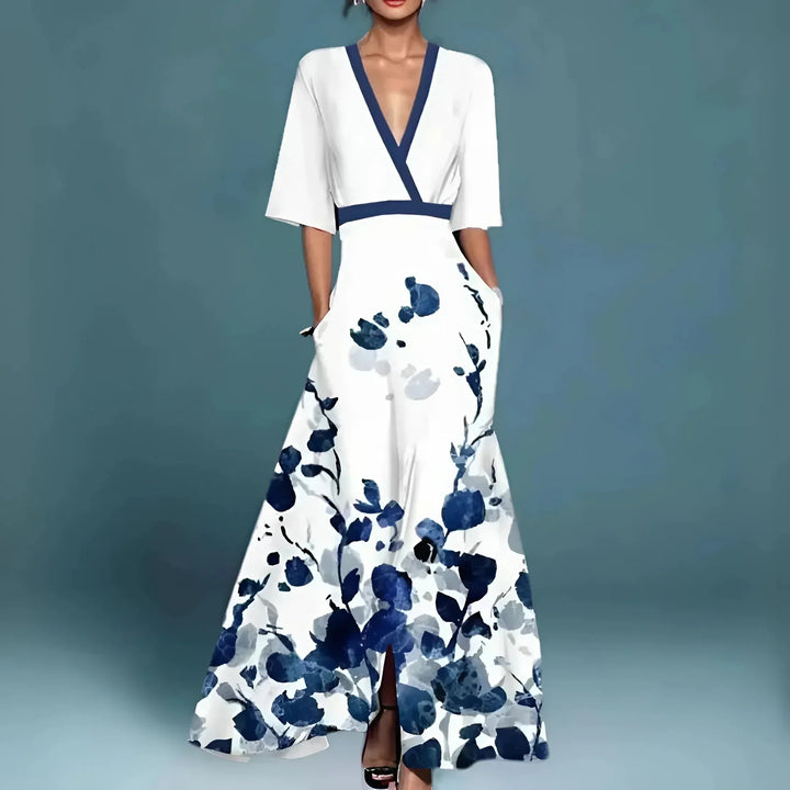 Valentina | Vestido maxi elegante con escote pronunciado