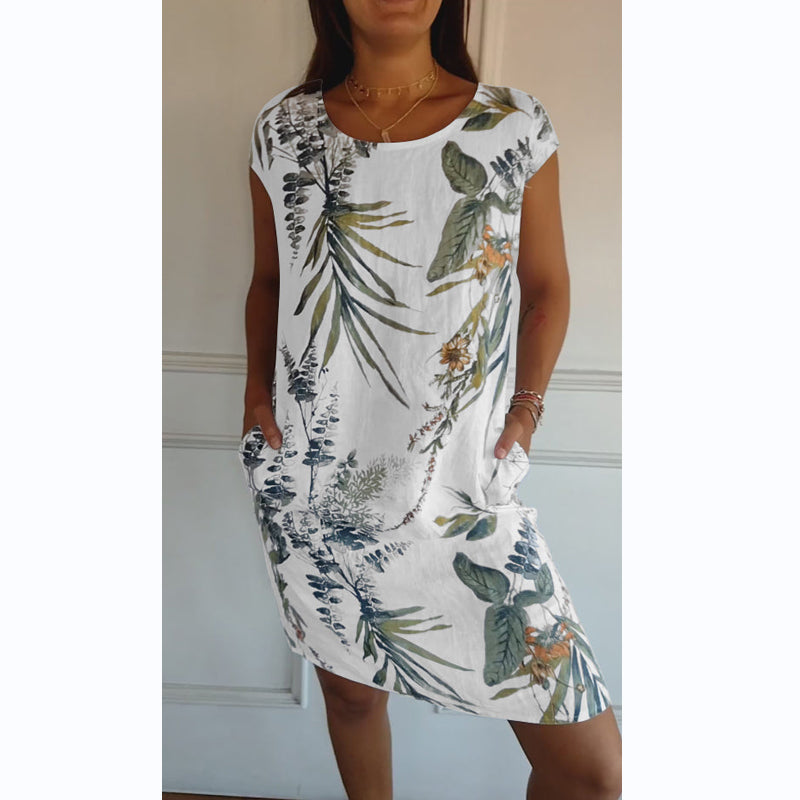 Vestido Elegante con Estampado Botánico