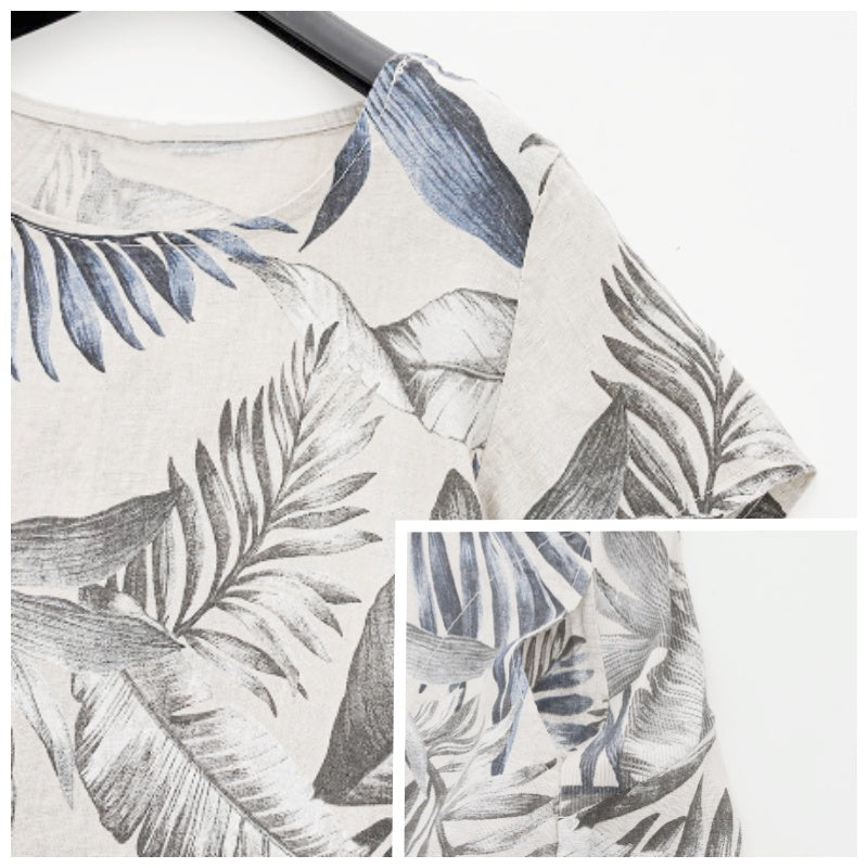 Sophie | Vestido de cuello redondo con estampado botánico para mujeres