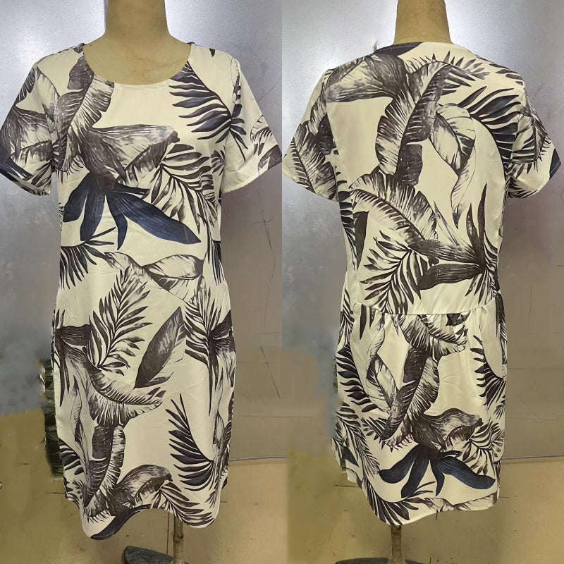 Vestido Elegante con Estampado Botánico