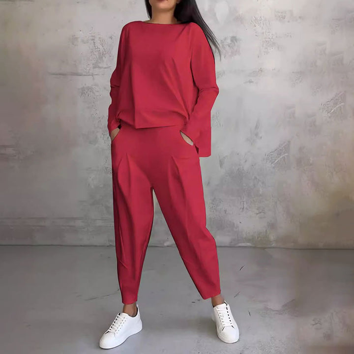 Elsa | Conjunto de 2 piezas con cuello redondo y pantalones