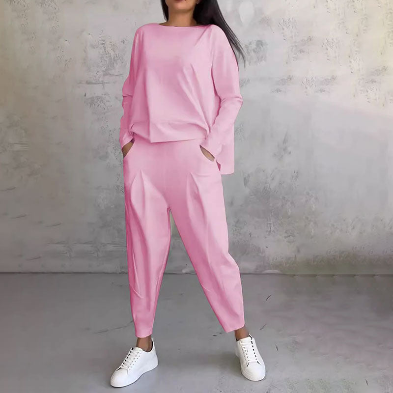 Elsa | Conjunto de 2 piezas con cuello redondo y pantalones